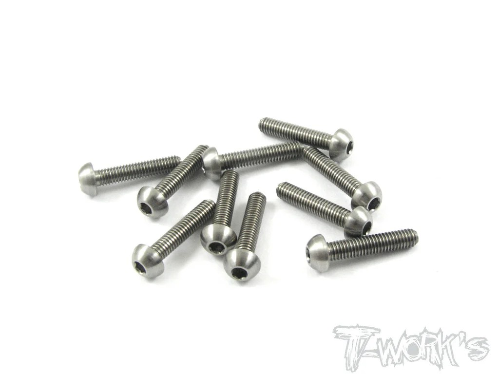 T-Works - 64 Titan Rundkopfschraube Innensechskant M3 x 14mm (10 Stück)