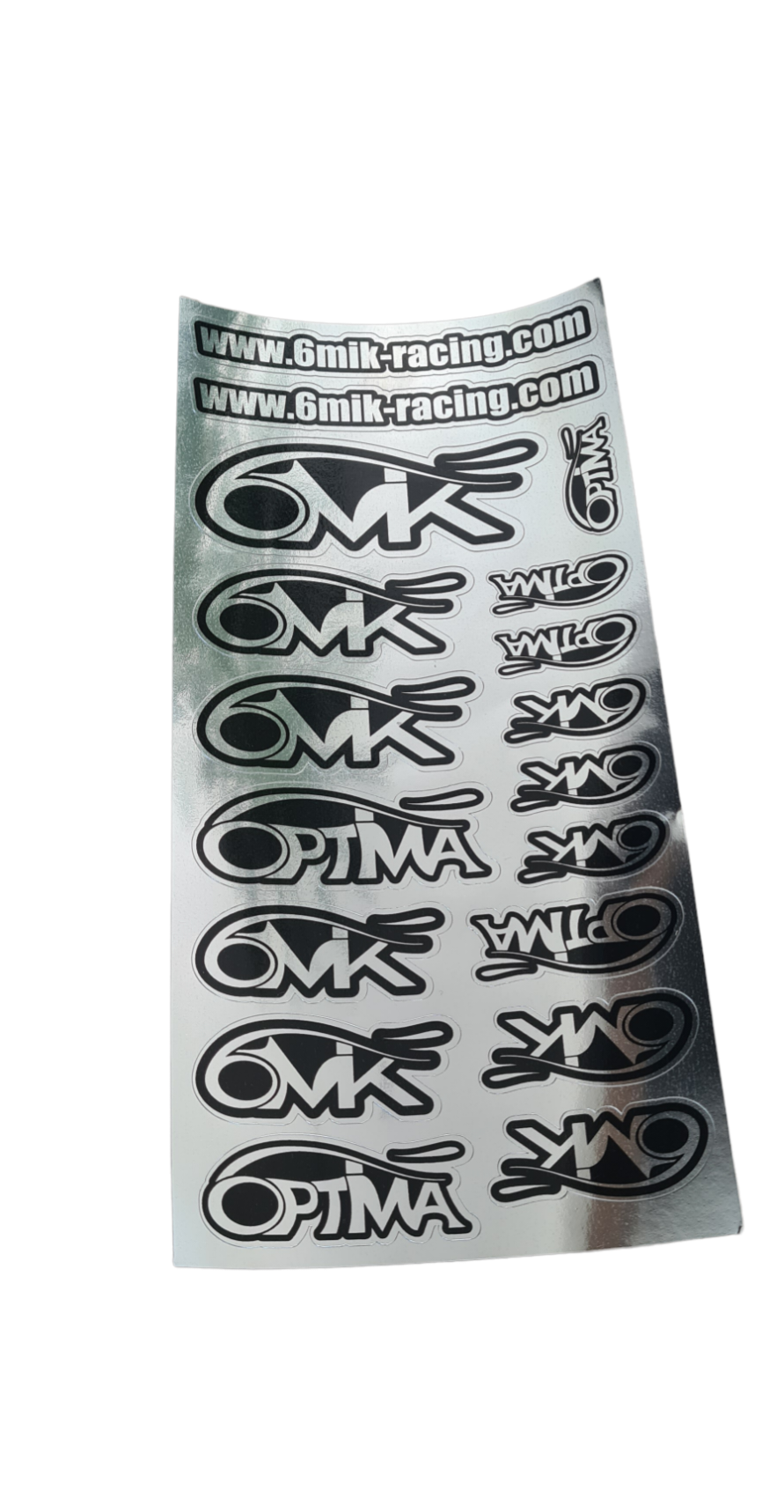 Optima - 6MIK official stickers Silver & Black - 200x250mm