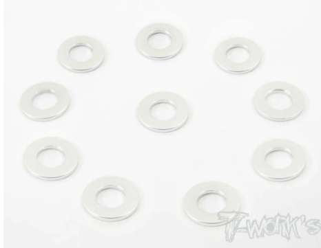 T-Works - Alu 3 x 5.7 x 0,75mm Bore Washer -SILBER- (10 Stück)