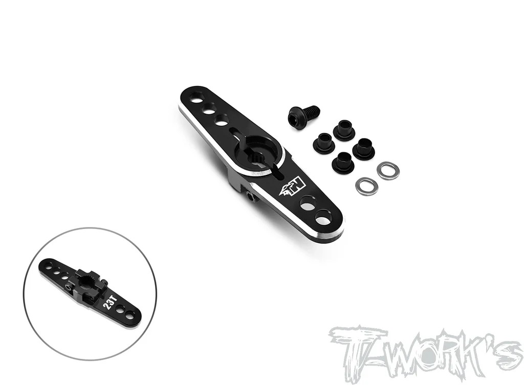 T-Works - Alu Servo Horn - 23 Zähne - SCHWARZ