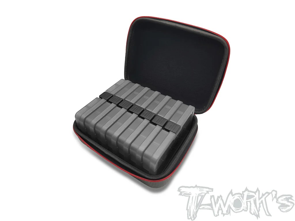 T-Works - Hardcase Transport Box mit 7 Aufbewahrungsboxen je 10 Fächer