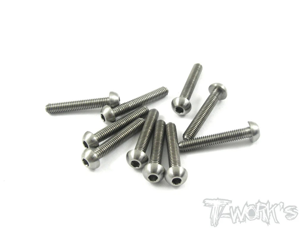 T-Works - 64 Titan Rundkopfschraube Innensechskant M3 x 18mm (10 Stück)