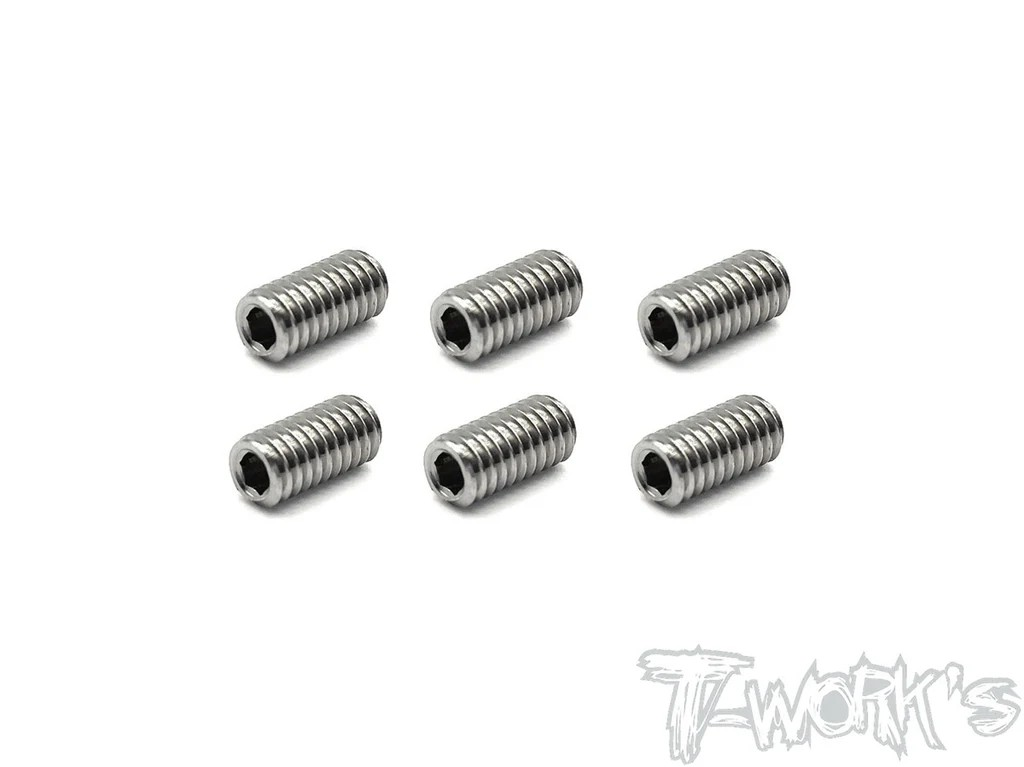 T-Works - 64 Titan Madenschraube Innensechskant M4 x 8mm (6 Stück)