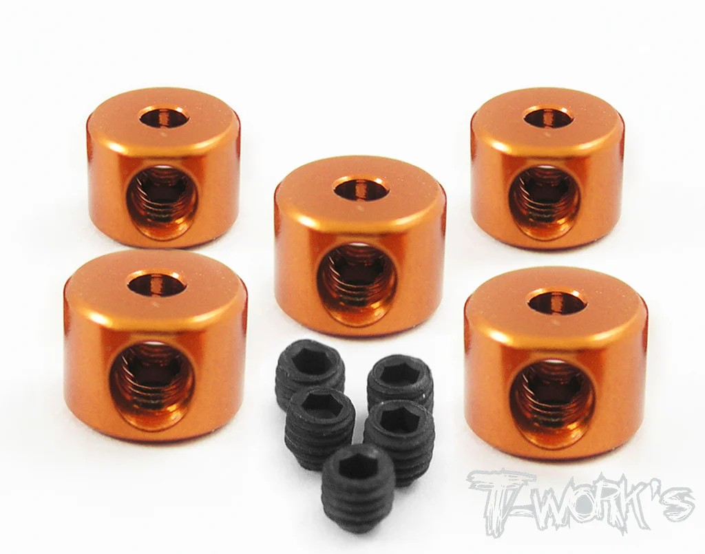 T-Works - Alum. 3mm Stopper - Orange (5 Stück)