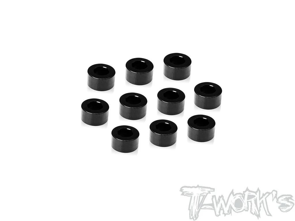 T-Works - Alu 3 x 5,9 x 3.25mm Scheiben (Schwarz) (10 Stück)