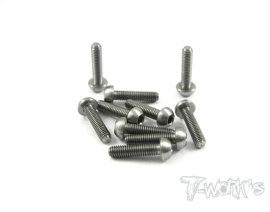 T-Works - 64 Titan Rundkopfschraube Innensechskant M3 x 12mm (10 Stück)